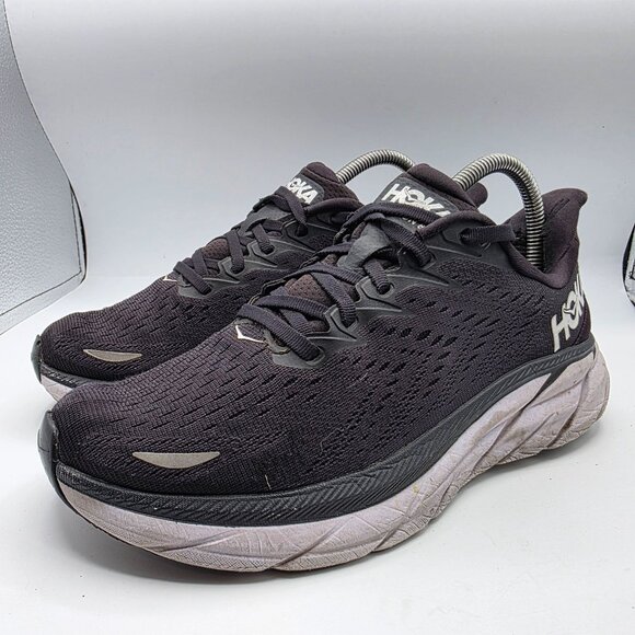 Hoka One One Clifton 8 Womens Size 8.5 Wide Black Running Shoes Lightweight - Picture 4 of 13